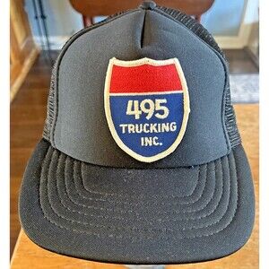 495 Trucking Hat Vintage Mesh Snapback Trucker Interstate I-495 Washington DC